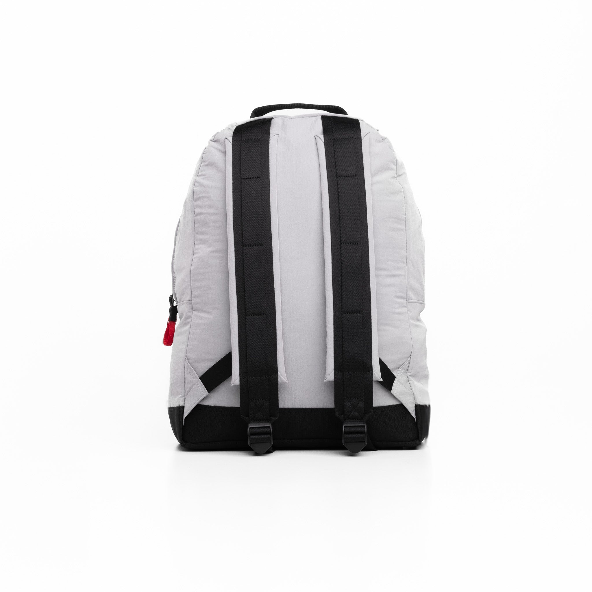 Flatlay 1233 Ripstop Backpack in white and black, back view