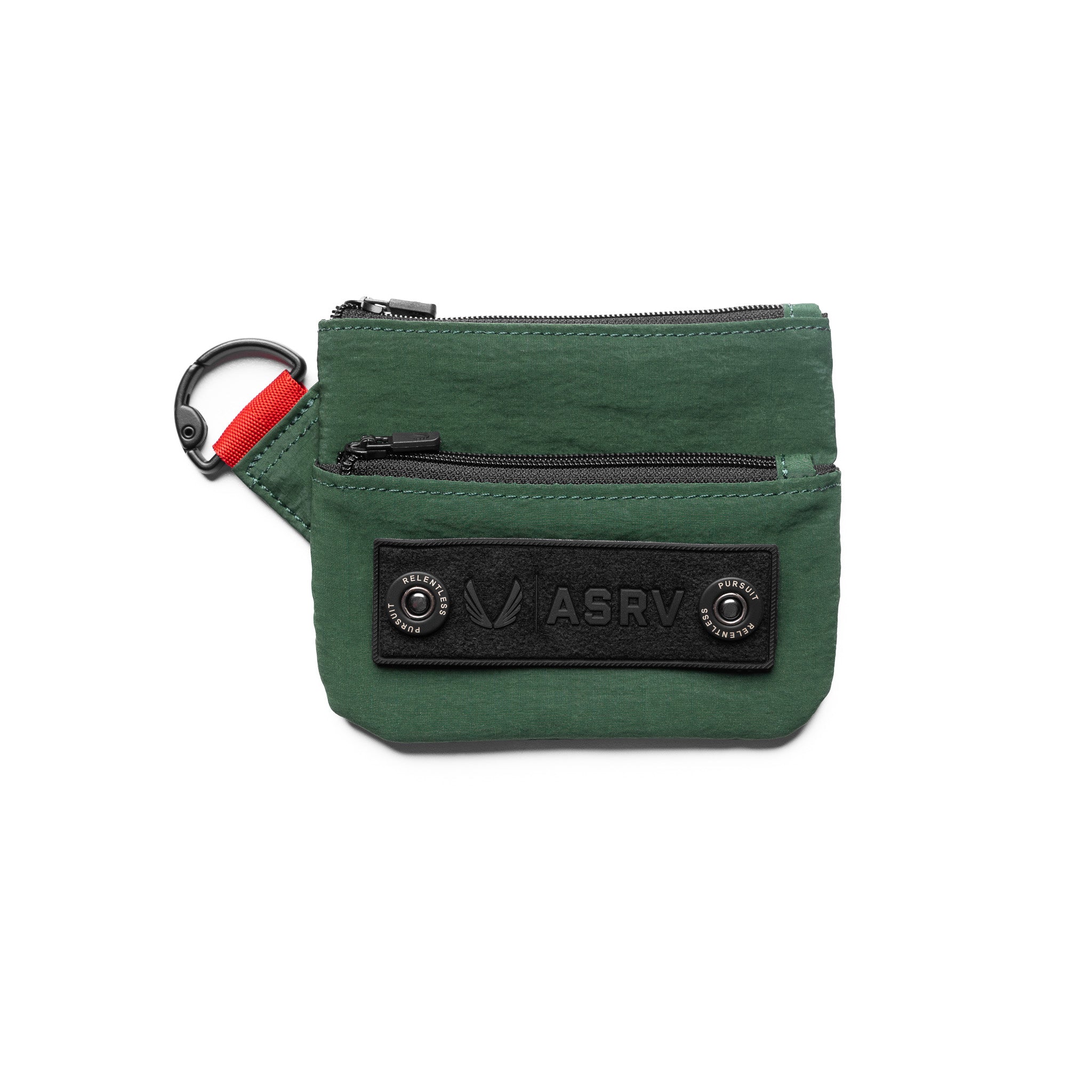 Flatlay 1235 Ripstop Clip Bag in forest green, front view