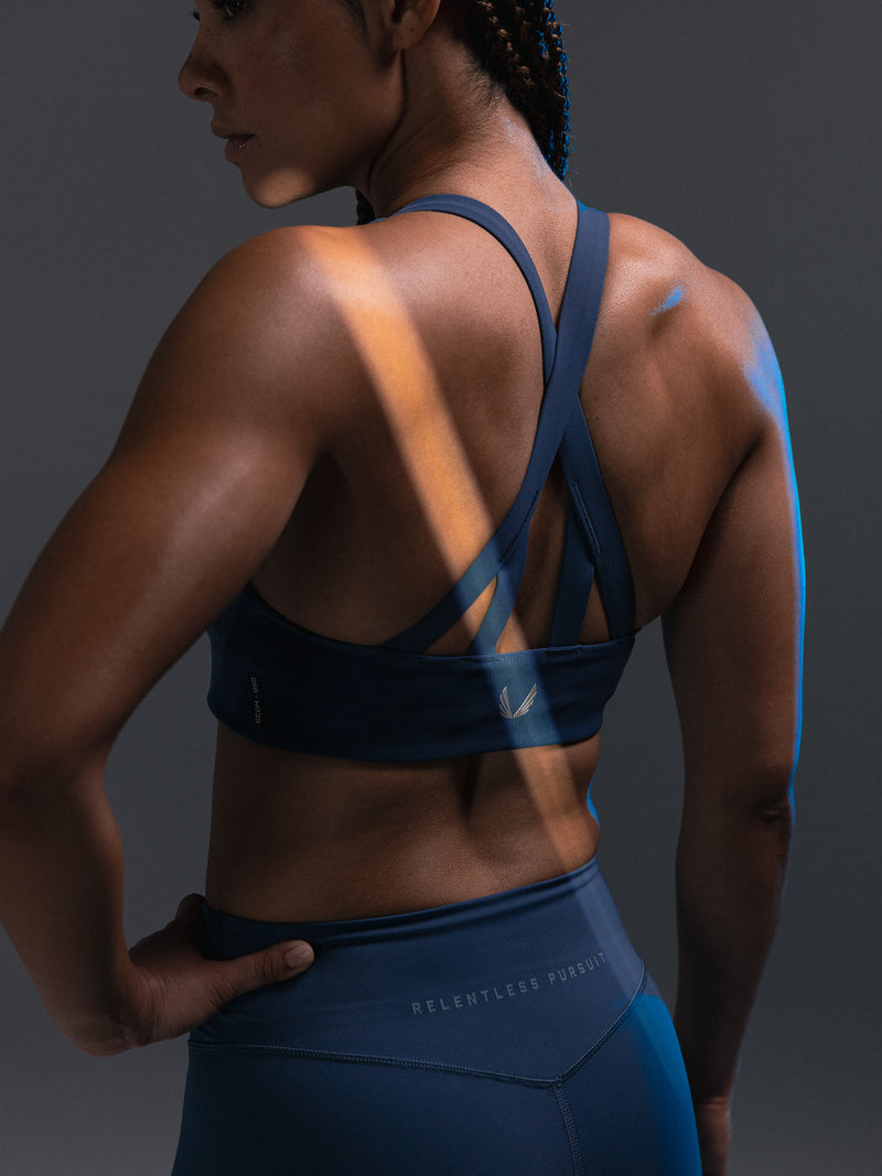 W039. LYCRA® Hybrid Sports Bra - Light Sky