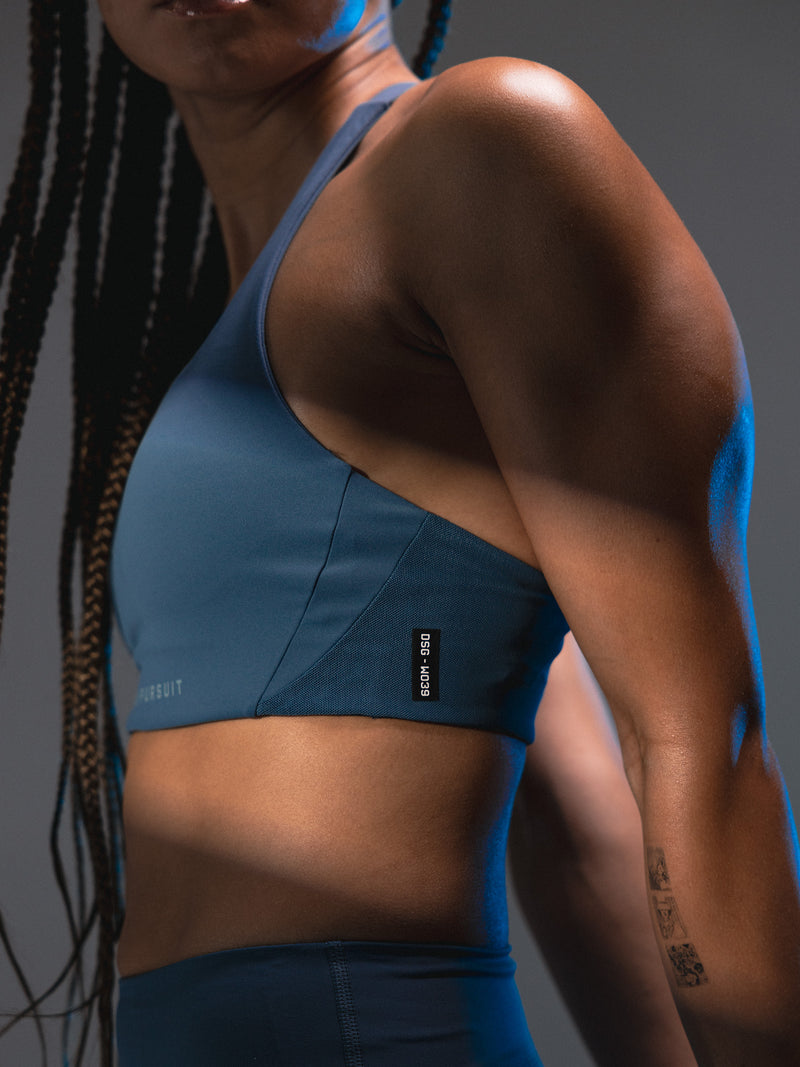 W039. LYCRA® Hybrid Sports Bra - Light Sky