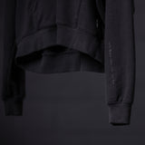 FA'20 Contrast Thread Hoodie in black, detail view of sleeve and cuff