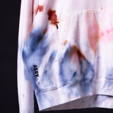 SM'22 Tie Dye Hoodie in blue and pink tie dye, worn and displayed on model