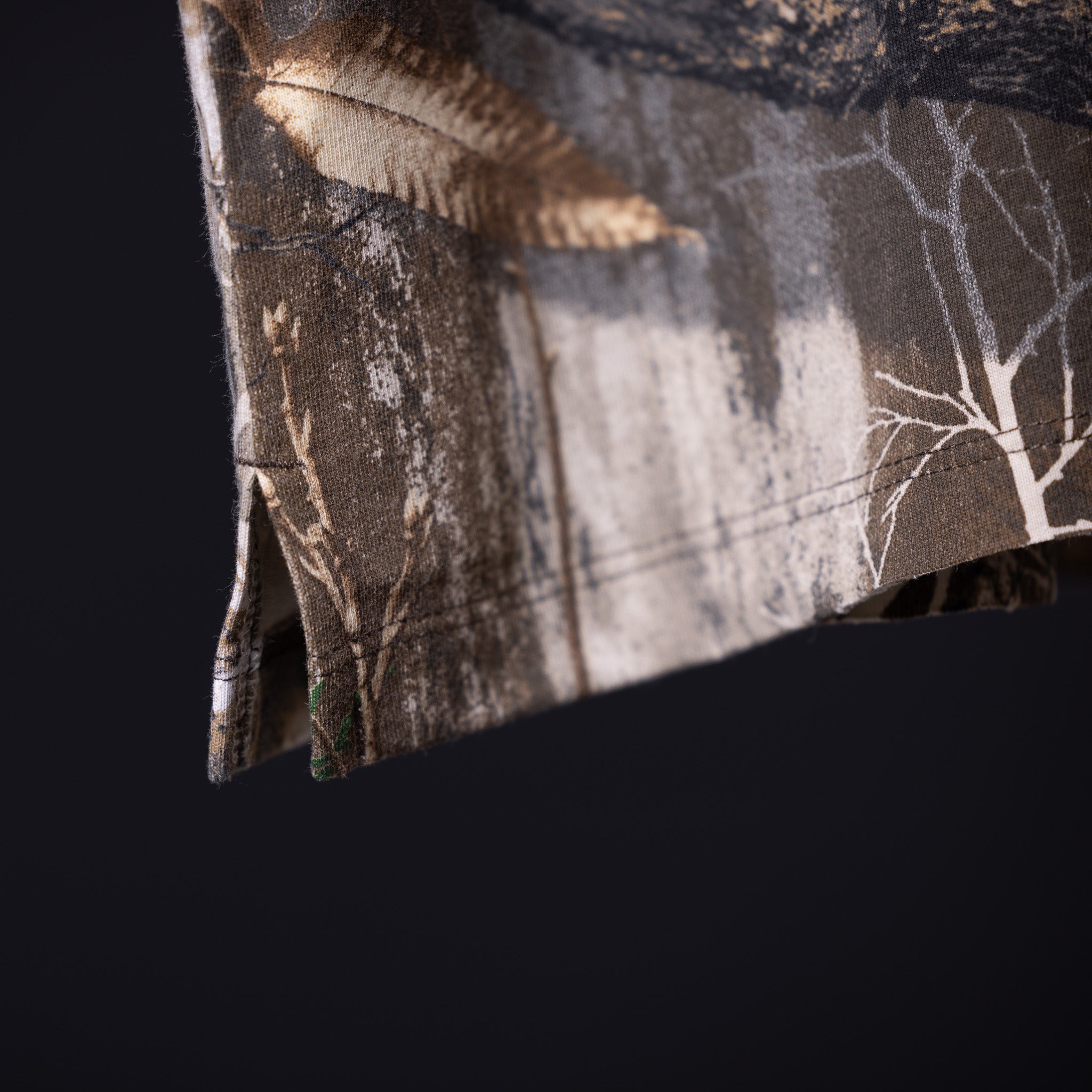 FA'23 Rocker Cutoff in grey/brown, fabric detail closeup showing texture and weave