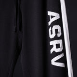 SM'24 Waffle Knit Sweat Pant in black with white ASRV logo stripe detail