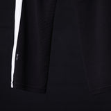 SM'24 Waffle Knit Sweat Pant in black with white stripe detail, side view