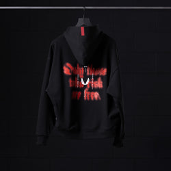0874. Tech-Terry™ Zip Pocket Hoodie - Black "Target Acquired"