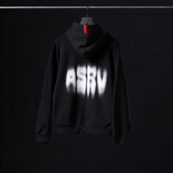 0874. Tech-Terry™ Zip Pocket Hoodie - Black "Motion Blur"