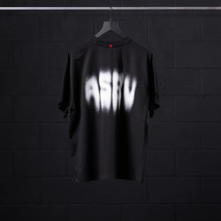 0797. Tech Essential™ Relaxed Tee - Black "Motion Blur"