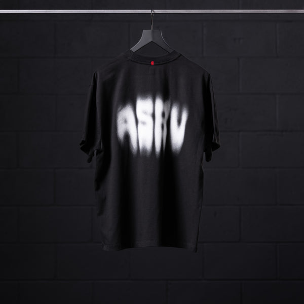 0797. Tech Essential™ Relaxed Tee - Black "Motion Blur"