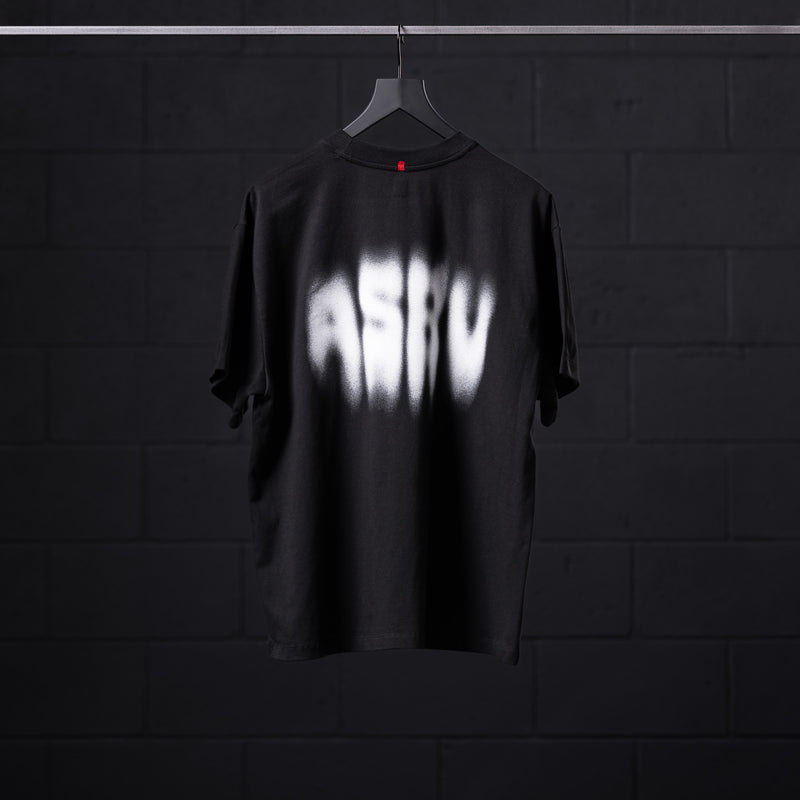 0797. Tech Essential™ Relaxed Tee - Black "Motion Blur"