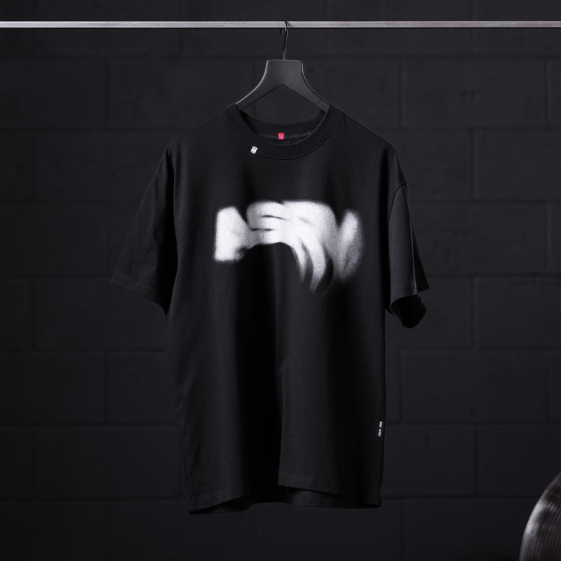 0797. Tech Essential™ Relaxed Tee - Black "Signal Lost"