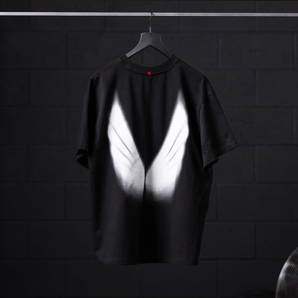 0797. Tech Essential™ Relaxed Tee - Black "Signal Lost"