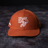 flatlay SM'23 Valley of Fire Low Pro Hat in rust orange, front view