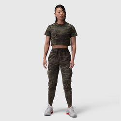 W018. AeroSilver® Cropped Tee - Dark Camo
