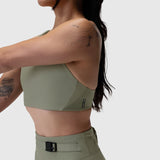 W039. Lycra Hybrid Sports Bra - Sage