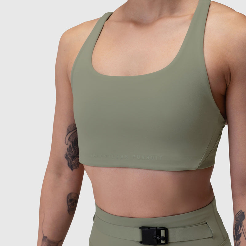 W039. Lycra Hybrid Sports Bra - Sage
