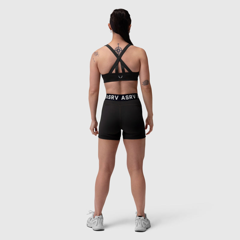 W039. Lycra Hybrid Sports Bra - Black