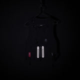2018 Technical Vest in black on hanger, front view with illuminated LED strips