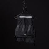2018 Technical Vest in black, displayed on hanger against dark background