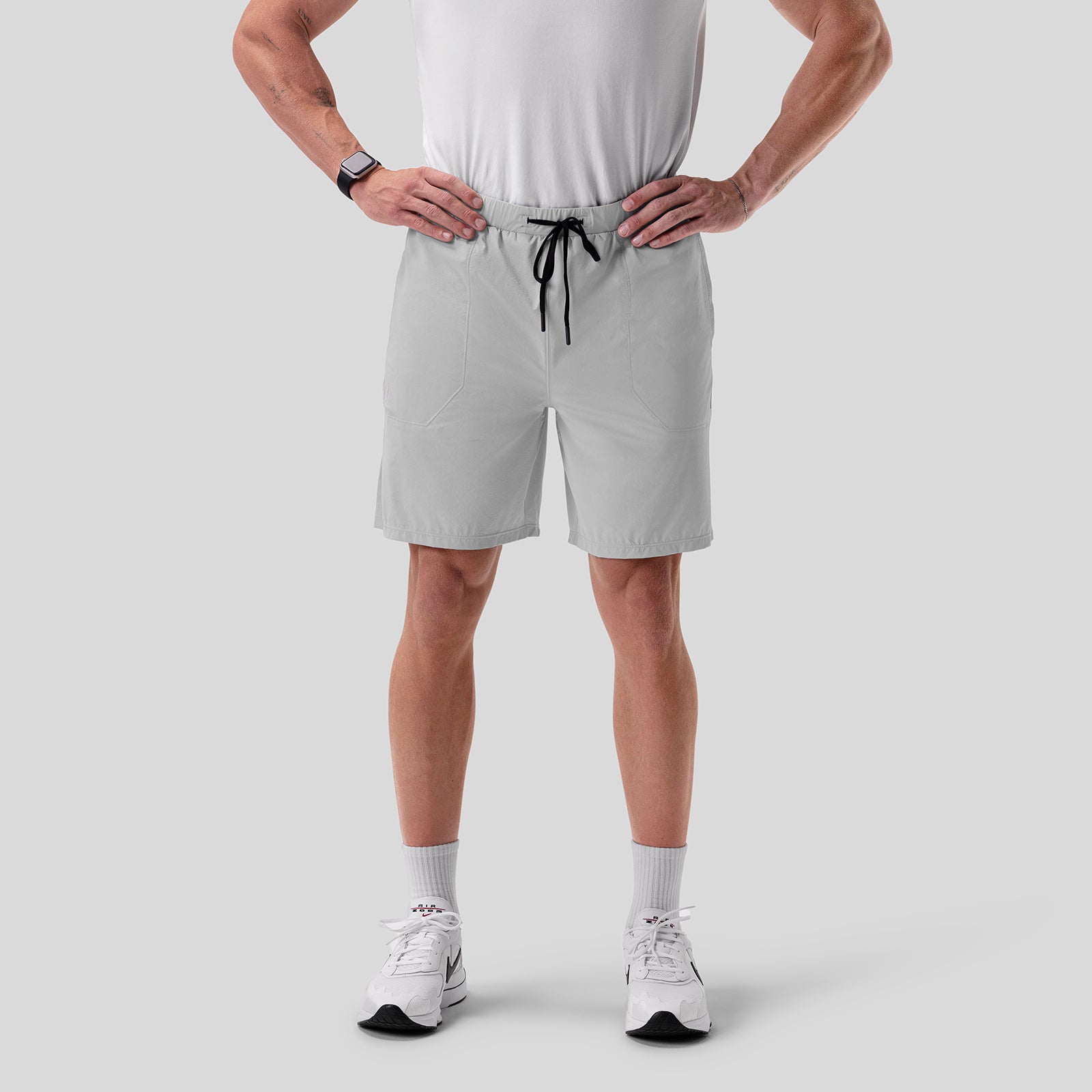 Aerotex Training Short in Slate Grey, front view on model