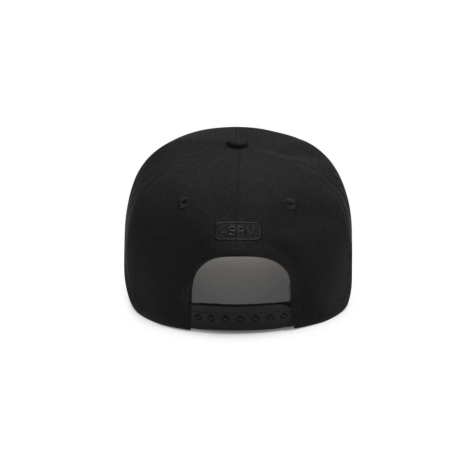 flatlay New Era 9Forty A-Frame Hat in black, back view