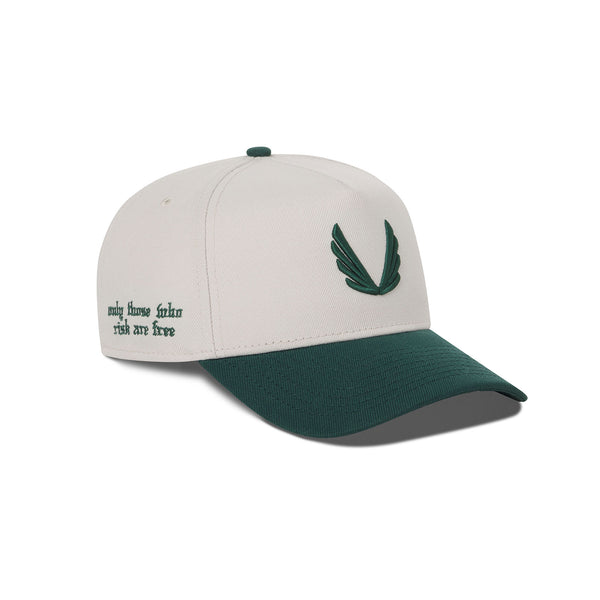 NEW ERA 9FORTY A-Frame Snapback （283373） New Era® 9Forty® A-Frame Hat - Stone/Forest Green Two Tone