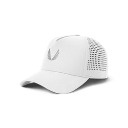 0817. Tetra-Lite™ A-Frame Hat - White/Silver "Wings"