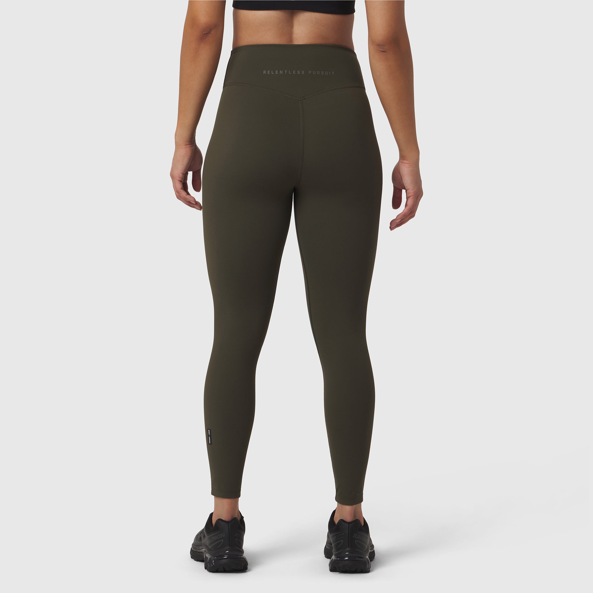 W002 LYCRA® ADAPTIV Legging in olive, rear view on model