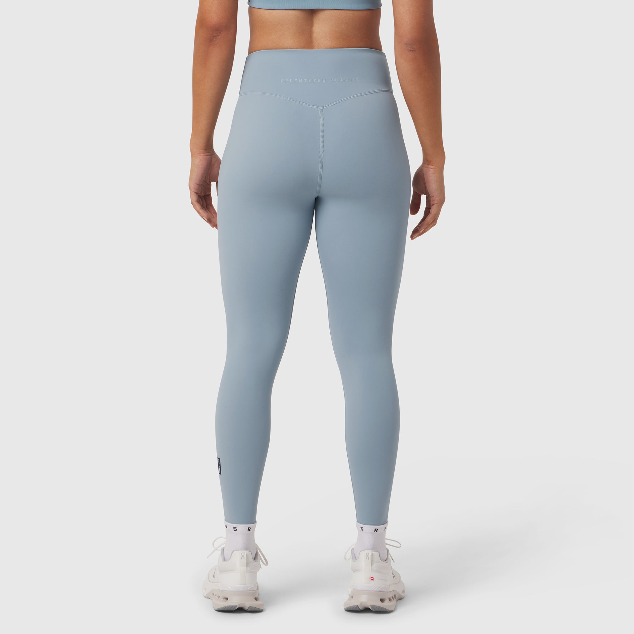 W002 LYCRA® ADAPTIV Legging in light sky, rear view on model