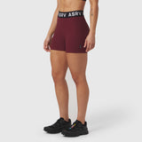 W027. LYCRA® Ribbed Short - Crimson