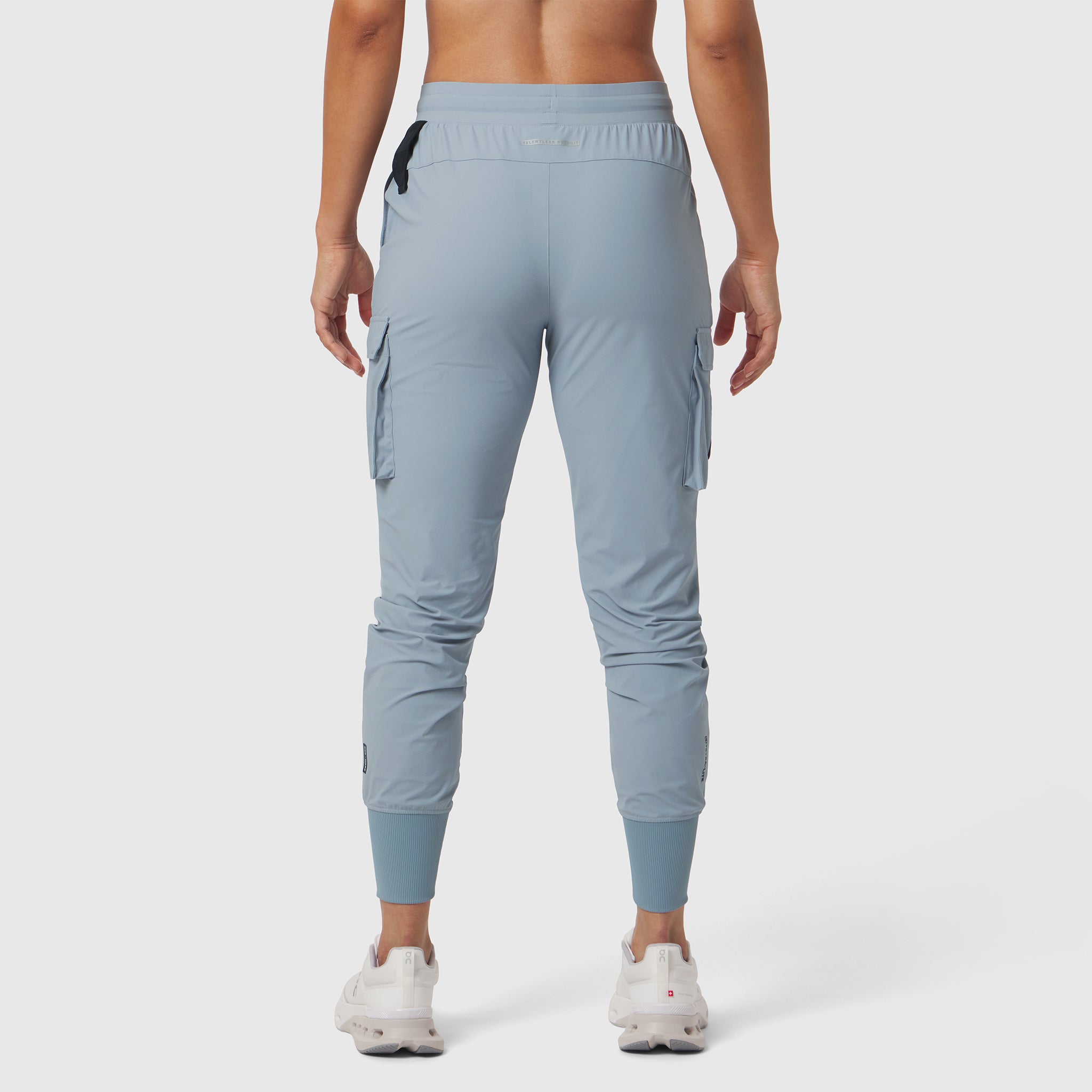 Tetra-Lite® Cargo High Rib Jogger in Light Sky, back view on model