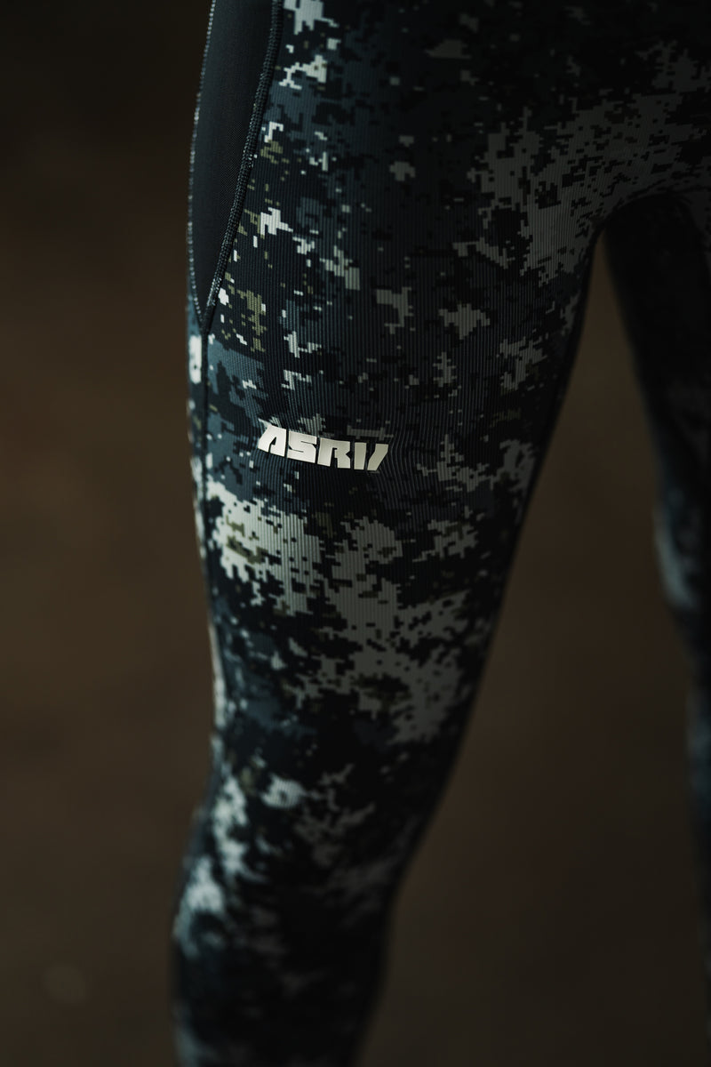 W055. Lycra® Ribbed Running Tight - Slate Grey
