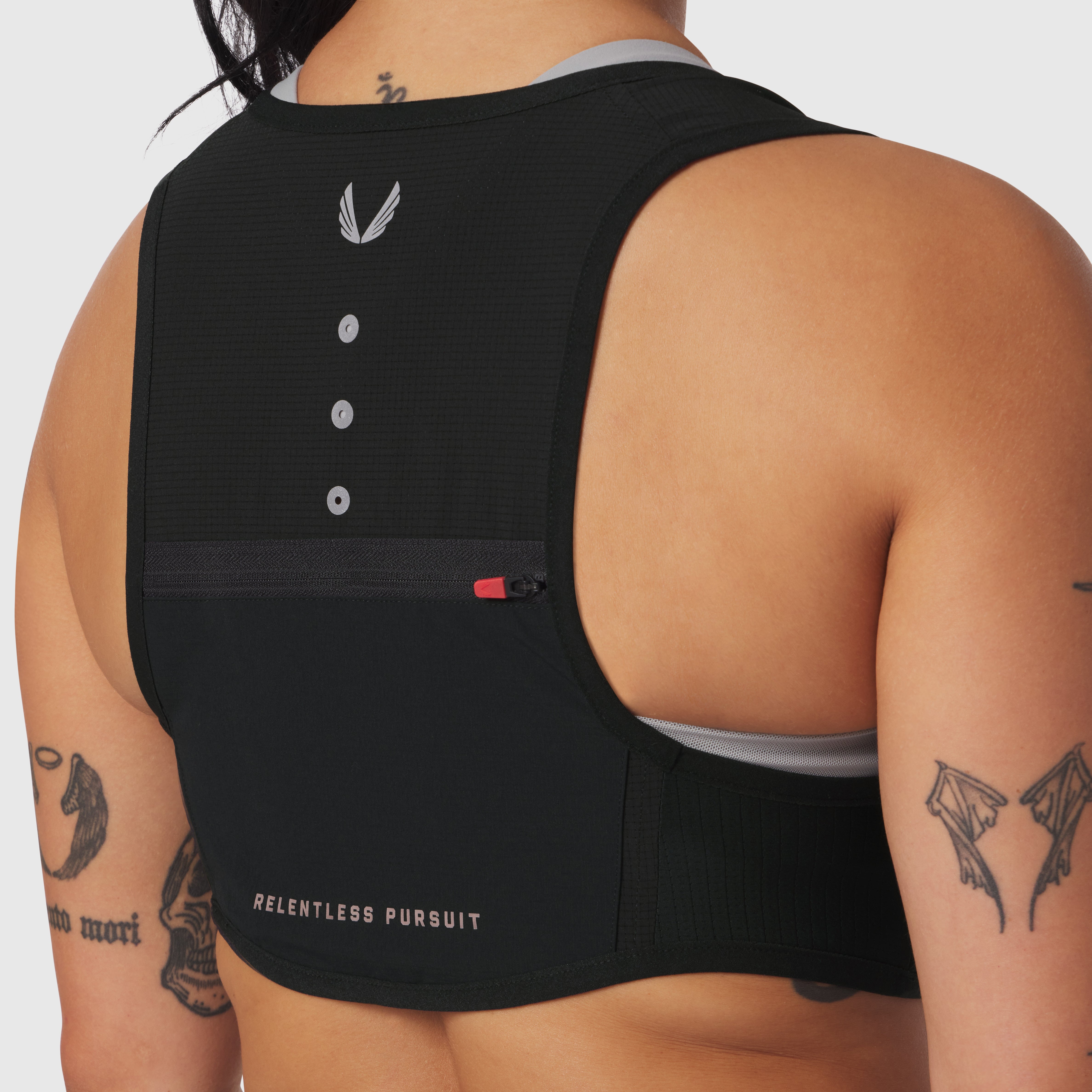 1080 Run Pack in black, back view on model