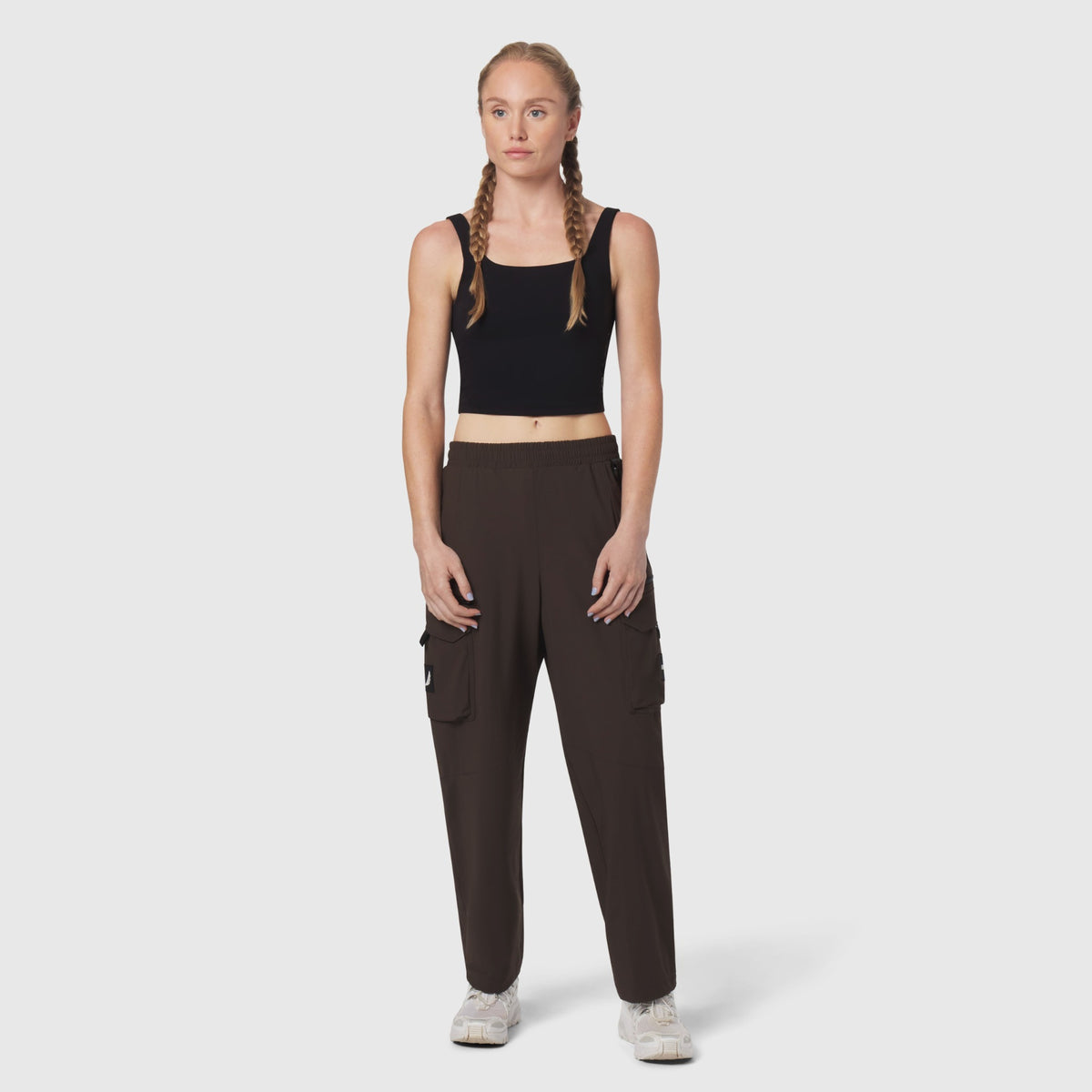 Tetra-Lite® Cargo City Pant in Dark Earth, full-length front view on model