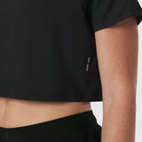 W018. AeroSilver® Cropped Tee - Black