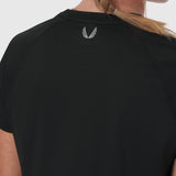 W018. AeroSilver® Cropped Tee - Black
