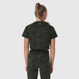 W018. AeroSilver® Cropped Tee - Dark Camo