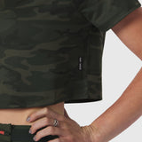 W018. AeroSilver® Cropped Tee - Dark Camo