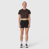 W018. AeroSilver® Cropped Tee - Dark Earth