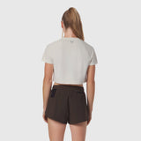 W018. AeroSilver® Cropped Tee - Ivory Cream