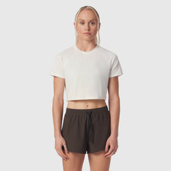 W018. AeroSilver® Cropped Tee - Ivory Cream