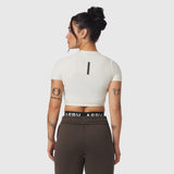 W019. LYCRA® Cropped Tee - Ivory Cream