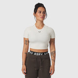 W019. LYCRA® Cropped Tee - Ivory Cream