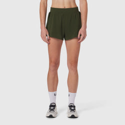 W026. Aerotex™ Side Split Run Short - Olive