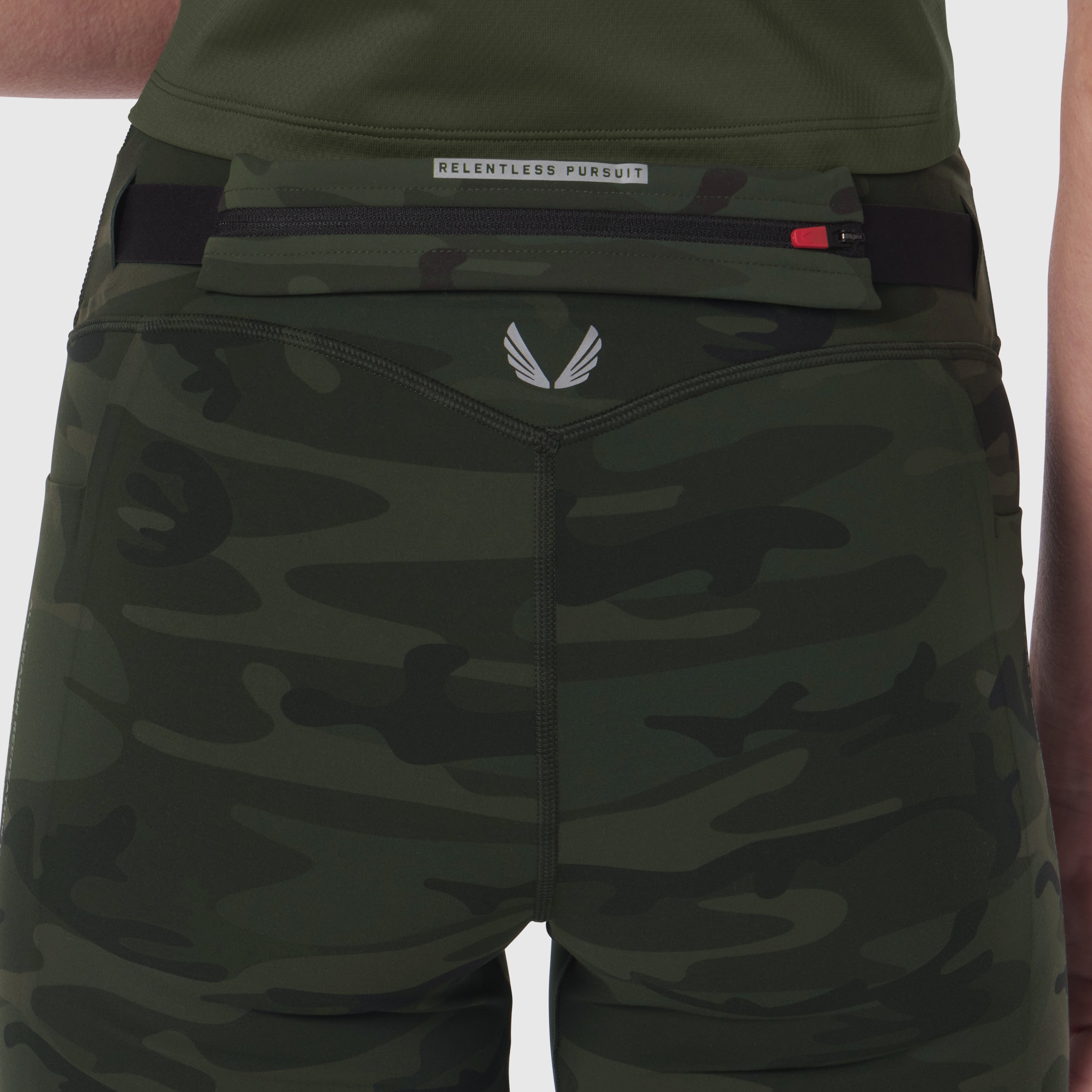 LYCRA® 3-in-1 Biker Short in dark camo worn by model, back view