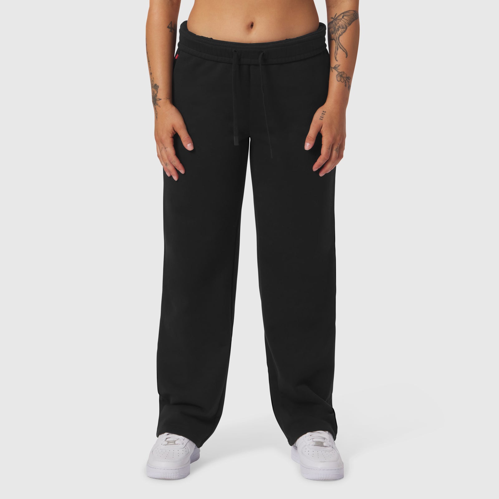 W034. Sorona® Terry Straight Leg Sweats - Black – ASRV