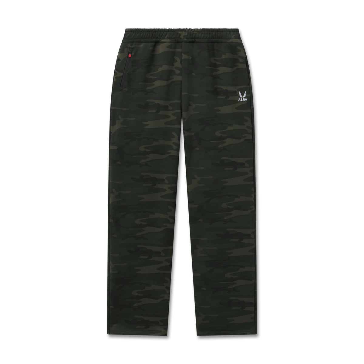 Flatlay of W034 Sorona® Terry Straight Leg Sweats in dark camo, front view