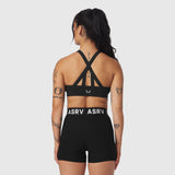 W039. LYCRA® Hybrid Sports Bra - Black