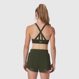 W039. LYCRA® Hybrid Sports Bra - Olive