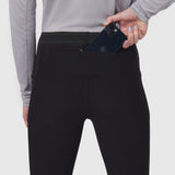 W055. Lycra® Ribbed Running Tight - Black